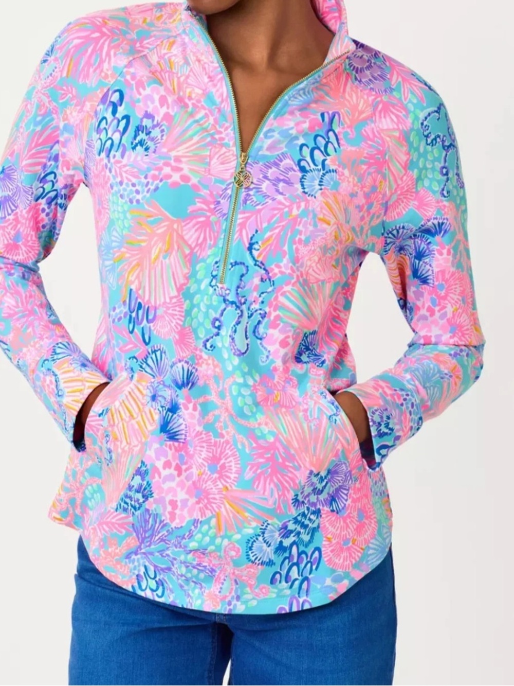 NWT, Women’s Lilly Pulitzer Skipper Popover in Multi Splendor in the Sand, M